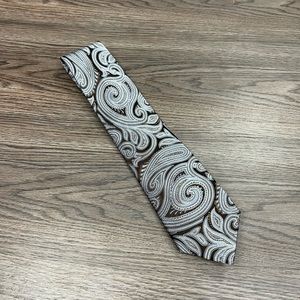 Michael Kors Brown, Blue & White Paisley Silk Tie